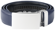 Load image into Gallery viewer, NO HOLE RACHET BELT WITH EMBROIDERED INITIALS OR PLAIN, SMOOTH BUCKLE