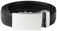 Load image into Gallery viewer, NO HOLE RACHET BELT WITH EMBROIDERED INITIALS OR PLAIN, SMOOTH BUCKLE