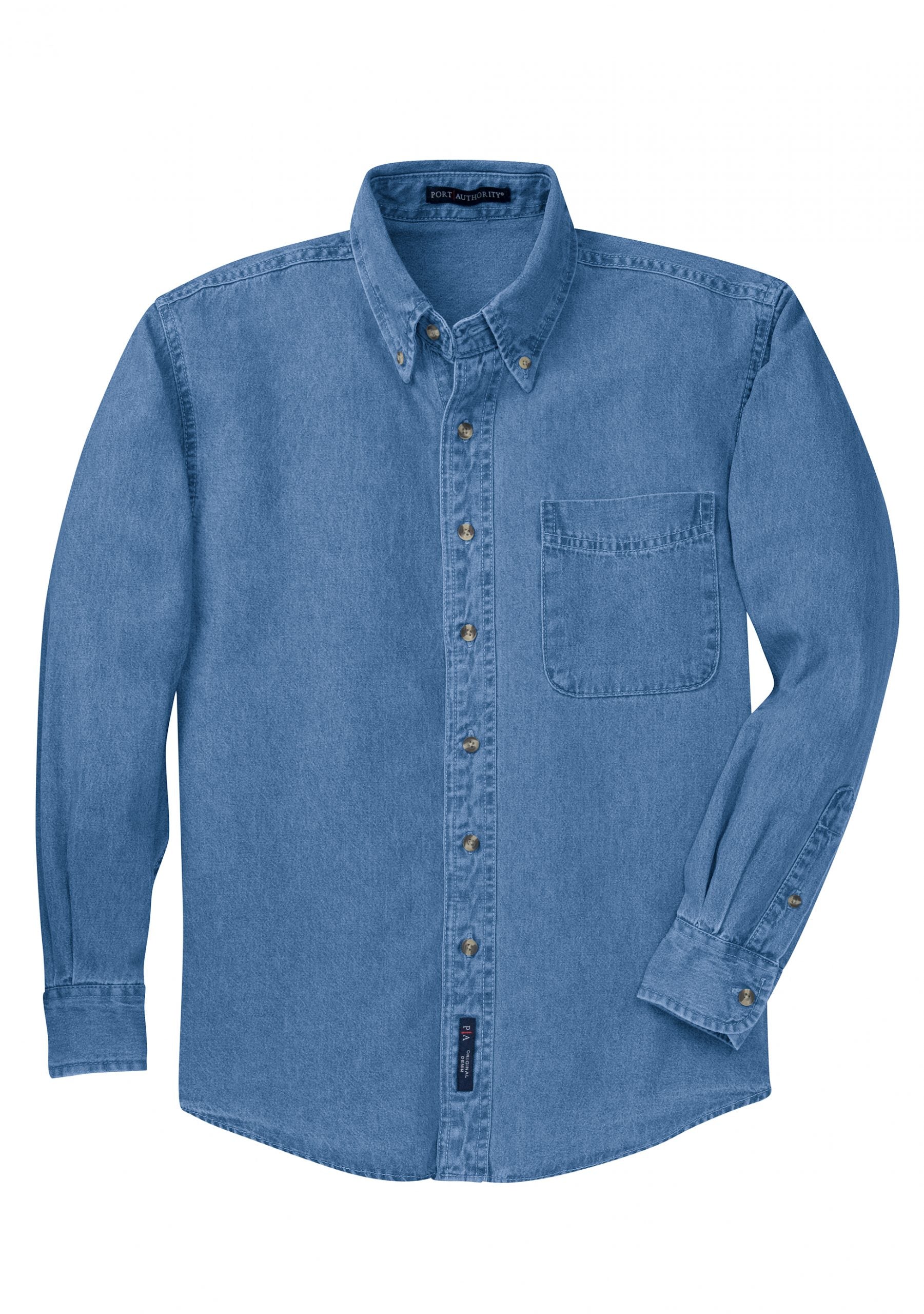 Port Authority® Tall Long Sleeve Denim Shirt – Town Talk Headwear