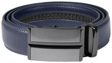 Load image into Gallery viewer, NO HOLE RACHET BELT WITH EMBROIDERED INITIALS OR PLAIN, SPLIT DESIGN BUCKLE
