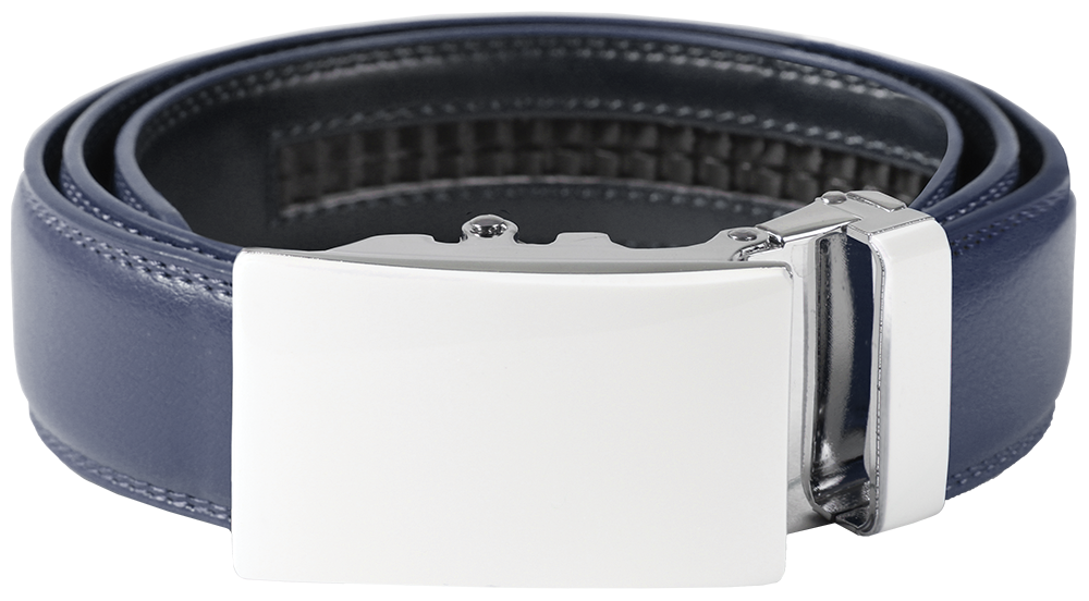 NO HOLE RACHET BELT WITH EMBROIDERED INITIALS OR PLAIN, SMOOTH