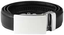 Load image into Gallery viewer, NO HOLE RACHET BELT WITH EMBROIDERED INITIALS OR PLAIN, SMOOTH BUCKLE
