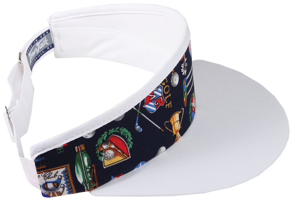Golf Pattern High Crown Visor – Town Talk Headwear display picture 3