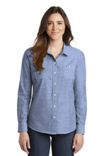 Load image into Gallery viewer, Port Authority® Ladies Slub Chambray Shirt
